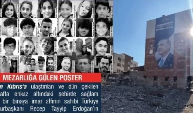 Mezarlık Simge Otel İsias’ın Karşısına Erdoğan’ın Gülen Posterini Astılar…
