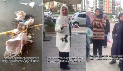 Ramazan Ayında Spor Yapılmaz Diyerek Fitness Salonunun Önüne Çöp Döktü…