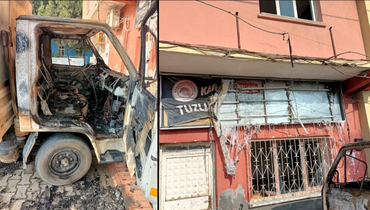 CHP’li Karataş Belediyesi’nin İki Aracı Yakıldı, Binası Ateşe Verilmek İstendi…