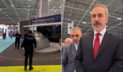Hakan Fidan’a Fuarda ‘İsrail’ Protestosu…