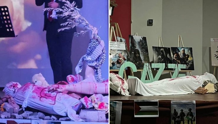 Ortaokulda Kanlı Kefenlerle Gösteri…