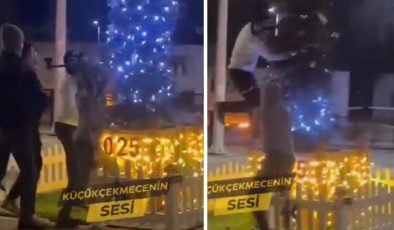Yılbaşı Ağacına Baltalı Saldırı…